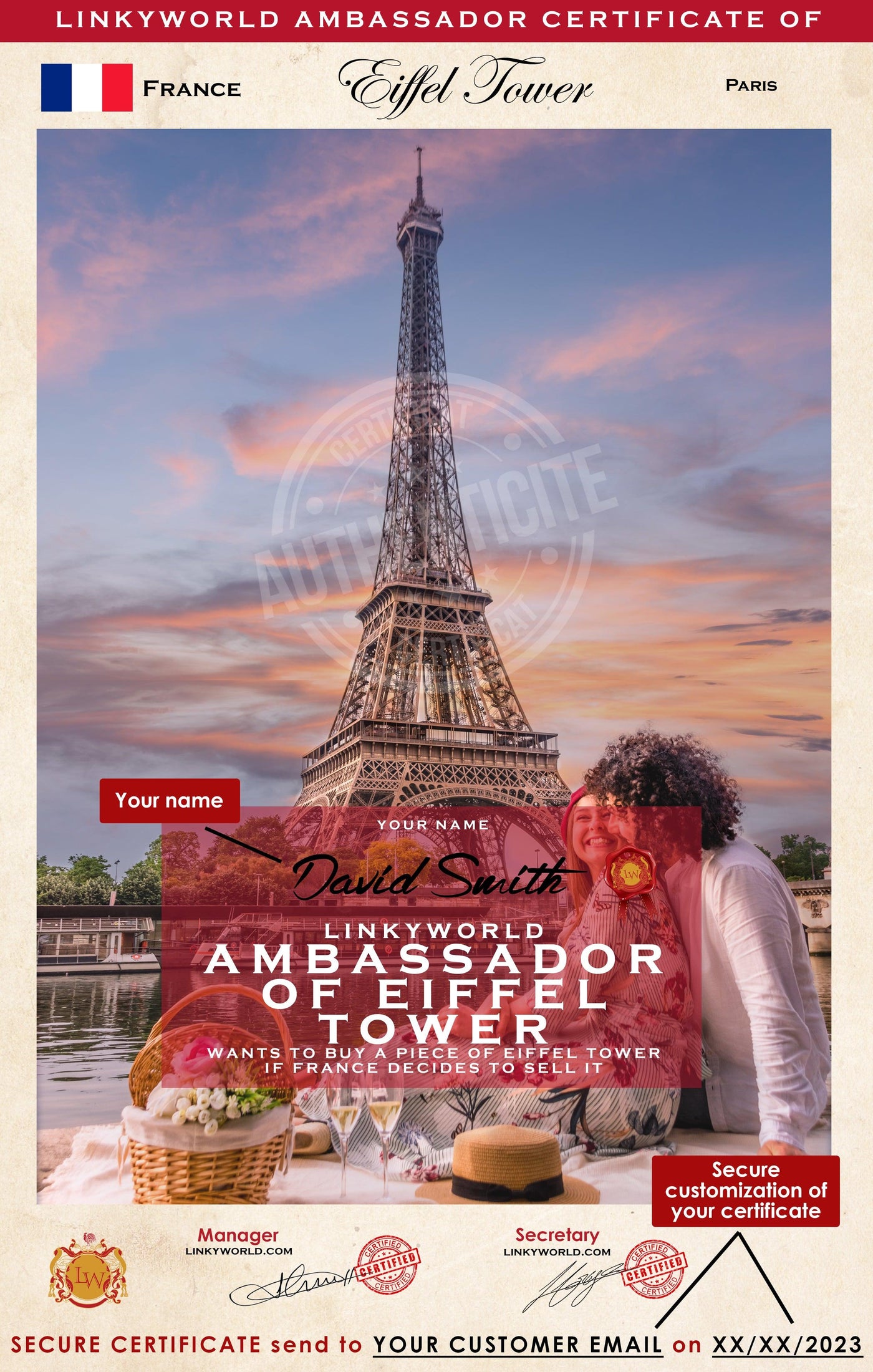 LINKYWORLD Ambassador of Eiffel Tower (Paris)